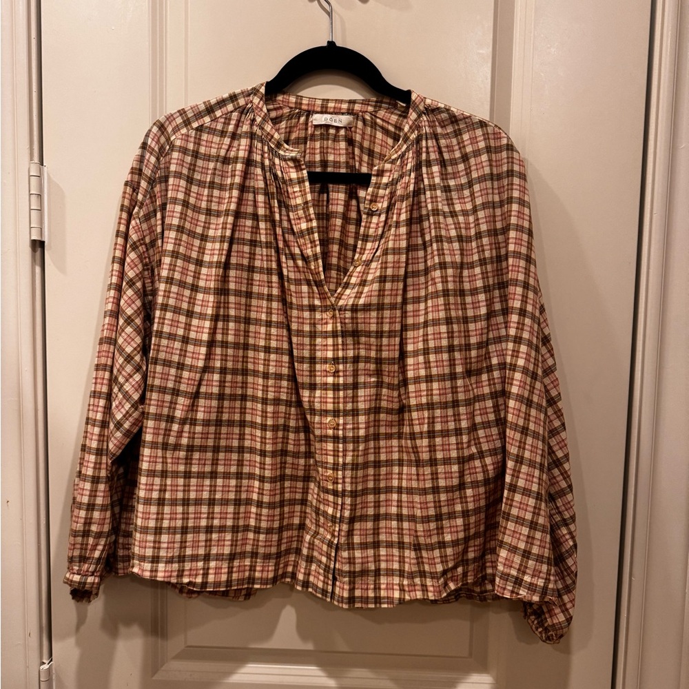 Doen Jane Blouse in Austen Plaid in size XS